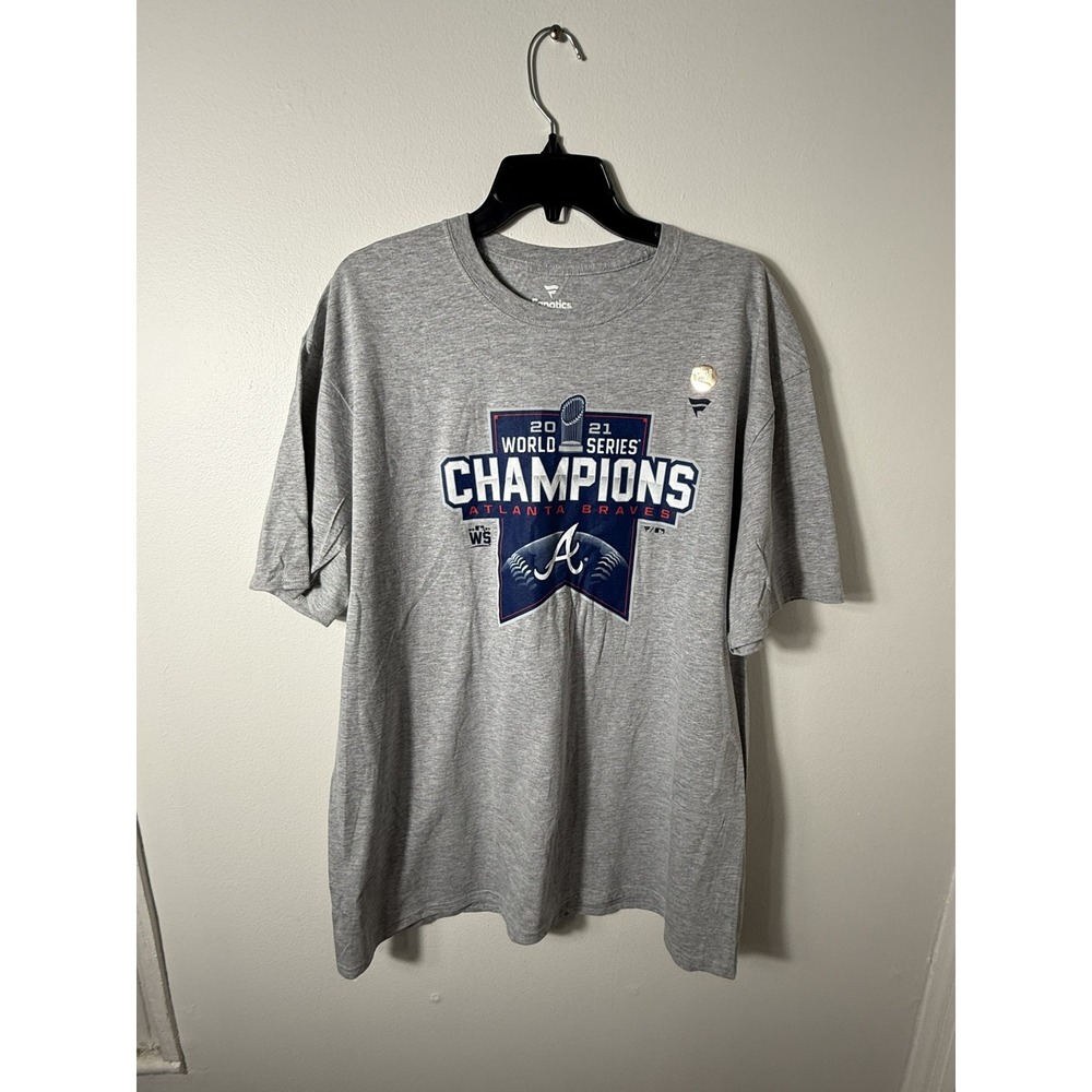Atlanta Braves 2021 World‎ Series Champions T-Shirt Men's Gray Tee Shirt 2XL